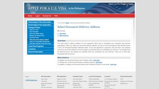 
                            4. Apply for a U.S. Visa | Select Document Delivery Address - Philippines ...