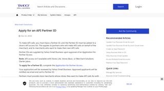 
                            5. Apply for an API Partner ID - Yahoo Small Business Community