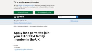 
                            9. Apply for an EEA family permit from outside the UK - GOV.UK
