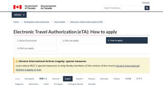 
                            4. Apply for an Electronic Travel Authorization (eTA) - Canada.ca