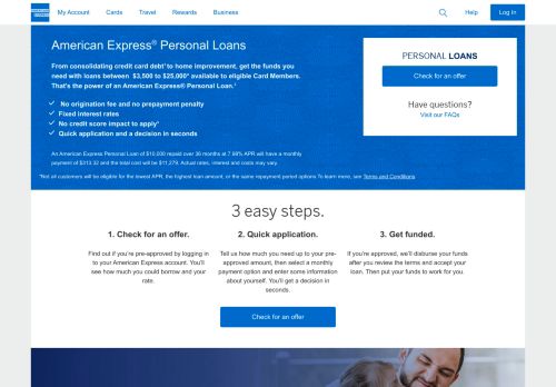 
                            7. Apply for an Unsecured Personal Loan Online | American Express