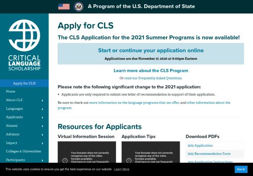 
                            5. Apply for CLS - Critical Language Scholarship Program