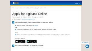 
                            2. Apply for digibank Online | POSB Singapore