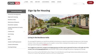 
                            3. Apply for Housing | Housing - Inside SOU - Southern Oregon University