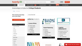 
                            3. Apply for Internships anywhere in India | Twenty19.com | Twenty19