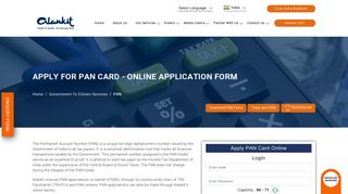 
                            8. Apply for Pan Card, Online Pan Card Application Form ... - Alankit GST