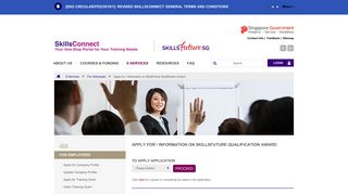 
                            6. Apply for SkillsFuture Qualification Award - SkillsConnect Portal - Home