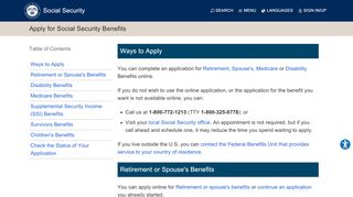 
                            1. Apply for Social Security Benefits | Social Security Administration