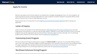 
                            1. apply for the Walmart Community Grants - CyberGrants