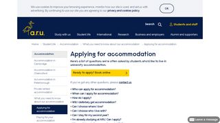 
                            3. Apply for university accommodation - Anglia Ruskin University