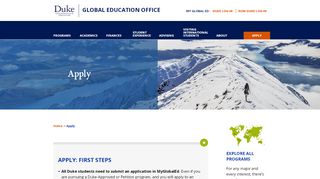 
                            3. APPLY | Global Education Office - Duke Study Abroad