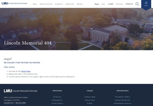 
                            11. Apply - Lincoln Memorial University