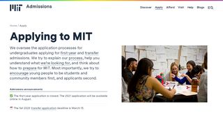 
                            7. Apply | MIT Admissions
