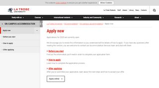 
                            3. Apply now, Accommodation , La Trobe University