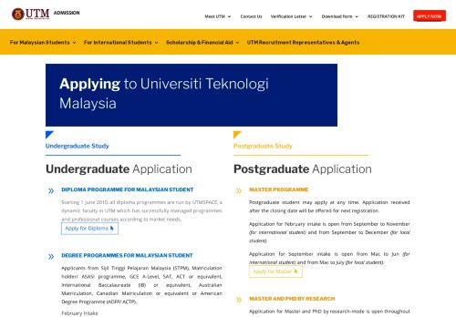 
                            3. APPLY NOW | Admission to UTM