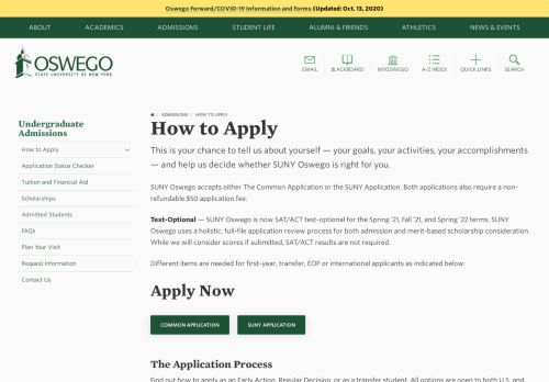 
                            8. Apply now | Admissions - SUNY Oswego