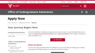 
                            1. Apply Now | Ball State University