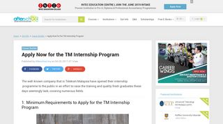 
                            8. Apply Now for the TM Internship Program - Afterschool.my