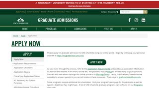 
                            4. Apply Now | Graduate Admissions | UNC Charlotte