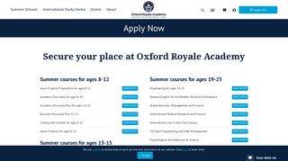 
                            5. Apply Now - Oxford Summer School from Oxford Royale Academy
