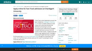 
                            5. Apply online for Fast Track admission at Chandigarh University ...