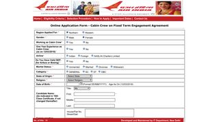 
                            4. Apply Online Form - Air India