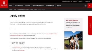 
                            2. Apply online | Murdoch University