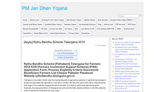 
                            7. [Apply] Rythu Bandhu Scheme Telangana 2019 - PM Jan Dhan Yojana