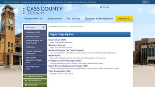 
                            10. Apply / Sign Up For... | Cass County, MO - Official Website