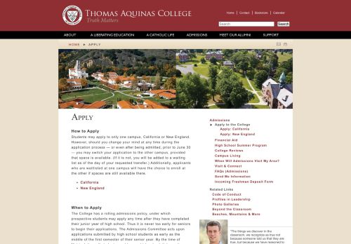 
                            11. Apply | Thomas Aquinas College