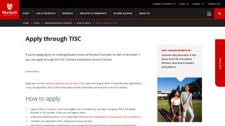 
                            9. Apply through TISC | Murdoch University