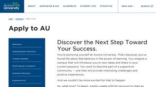 
                            10. Apply to AU - Aurora University