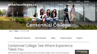 
                            9. Apply to Centennial College Programs at ontariocolleges.ca ...