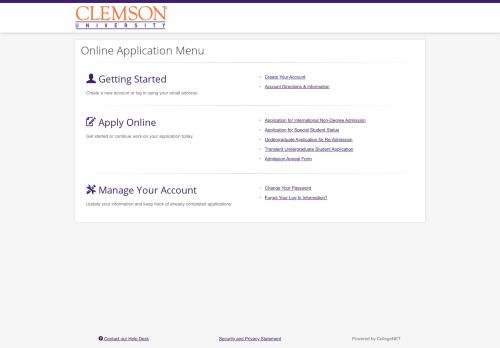 
                            6. Apply to Clemson - ApplyWeb