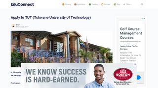 
                            9. Apply to TUT (Tshwane University of Technology) | ONLINE ...