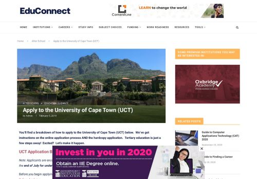 
                            11. Apply to UCT (University of Cape Town) | EduConnect