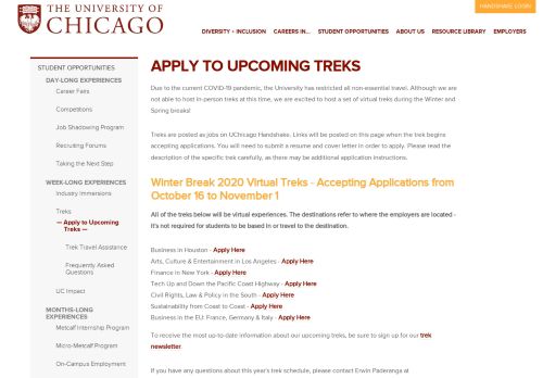 
                            10. Apply to Upcoming Treks | Career Advancement | The University of ...