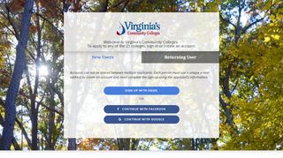 
                            3. Apply to Virginia's Community Colleges - Sign In