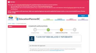 
                            11. Apply to VIU - Complete Application - Apply - EducationPlannerBC