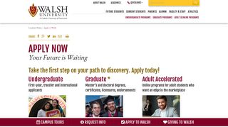 
                            3. Apply to Walsh | Online College Application Process - Walsh University
