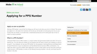 
                            8. Applying for a PPS Number | IT and multilingual jobs in Ireland > Make ...