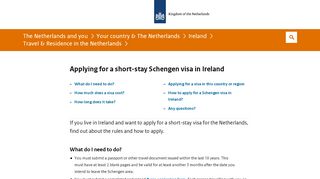 
                            11. Applying for a short-stay Schengen visa in Ireland - Netherlands and you