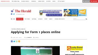 
                            12. Applying for Form 1 places online | The Herald