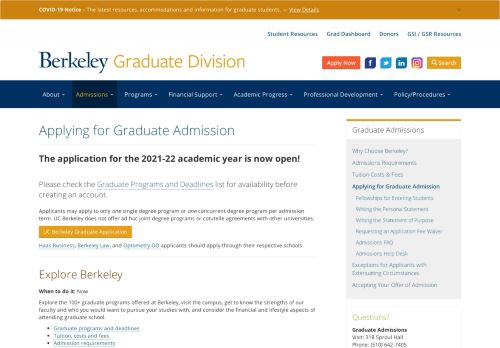 
                            3. Applying for Graduate Admission | Berkeley Graduate Division