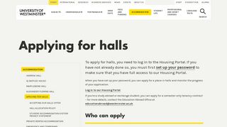 
                            12. Applying for halls | University of Westminster, London
