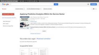 
                            12. Applying Predictive Analytics Within the Service Sector