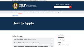 
                            6. Applying Through Grants.gov - OJJDP