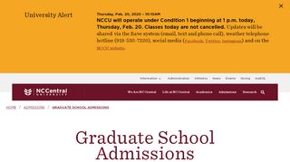 
                            7. Applying to Graduate School at NCCU