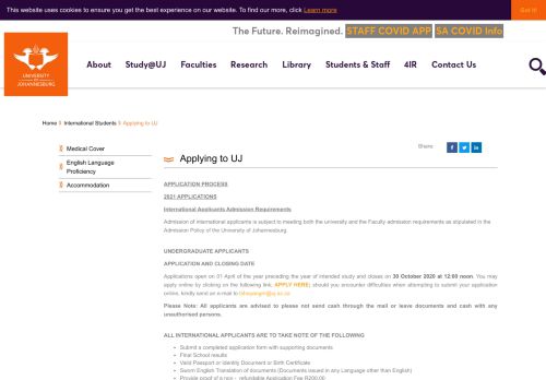 
                            11. Applying to UJ - The Uj