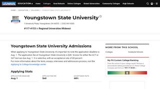 
                            9. Applying to Youngstown State University | US News Best Colleges